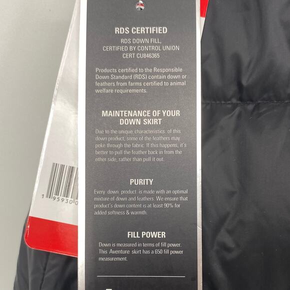 SOLD - NWT AVENTURE Quilted Down Puffer Skirt Knee Length Black Medium Winter - Picture 5 of 6